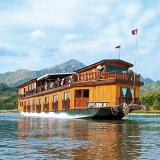 Mekong Sun Cruise Boat In Mekong River 