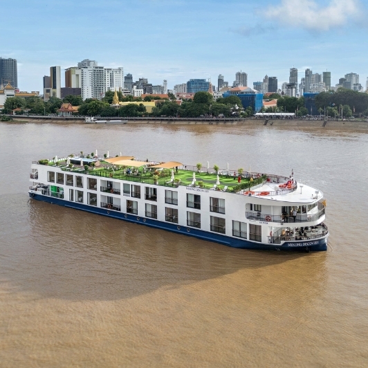 Mekong Discovery Cruise Boat In Mekong River 
