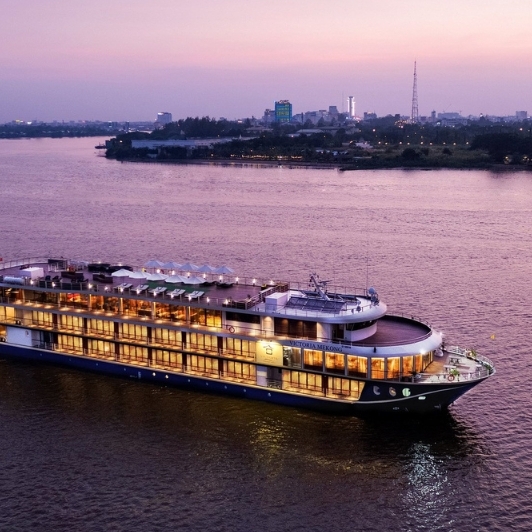 Victoria Mekong Cruise Boat In Mekong River 