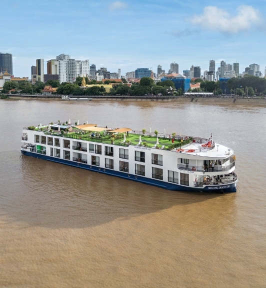 Mekong Discovery Cruise Boat In Mekong River 