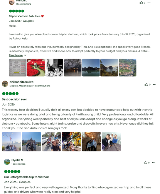 Client Testimonials on TripAdvisor