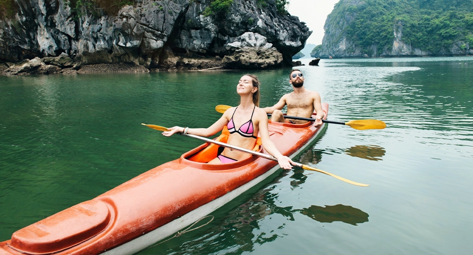 Kayaking in Halong Bay