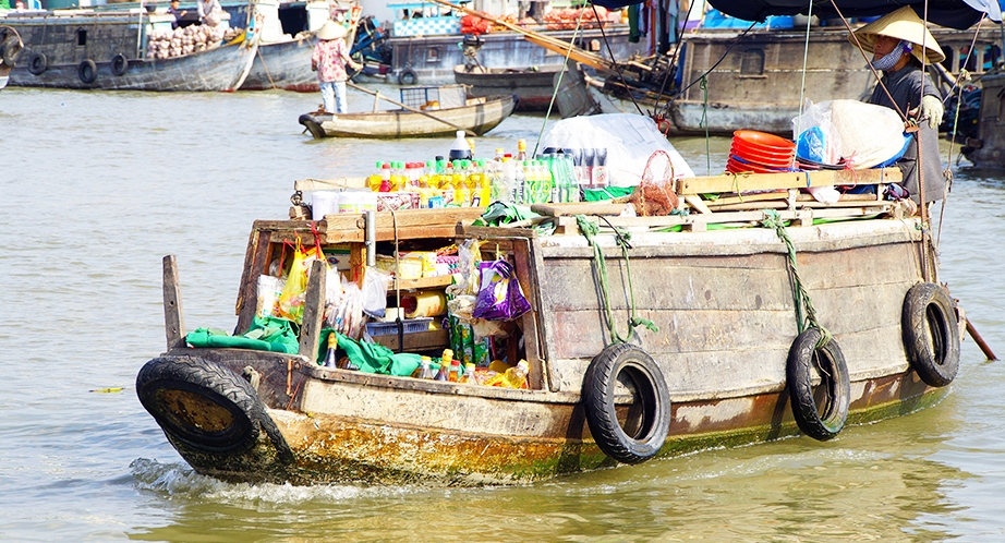 Floating Market in Mekong River