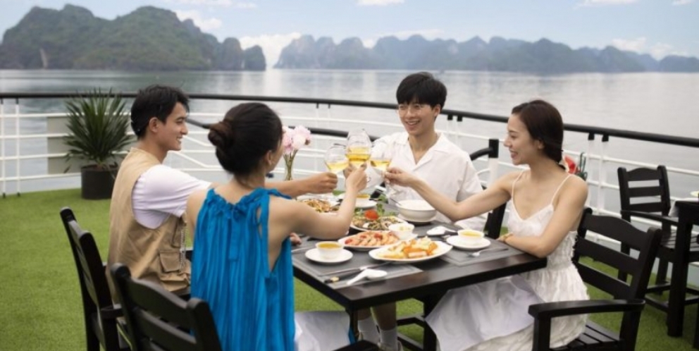 Joy with outdoor meal