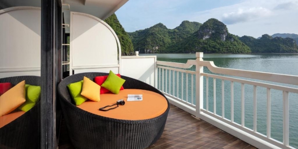 Admire Lan Ha Bay from private balcony 