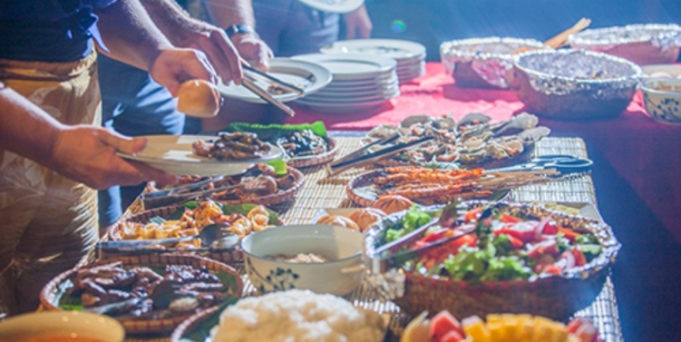 Buffet on boat 