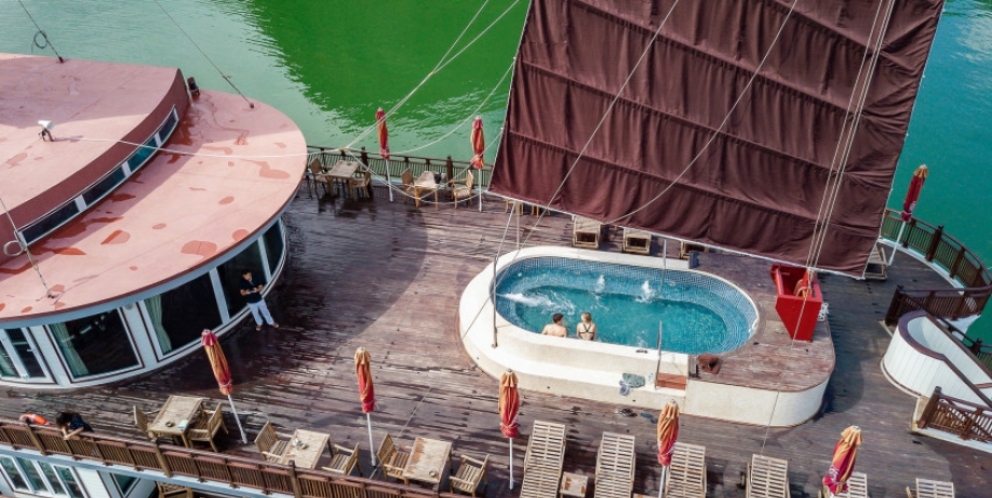 Terrace desk from above