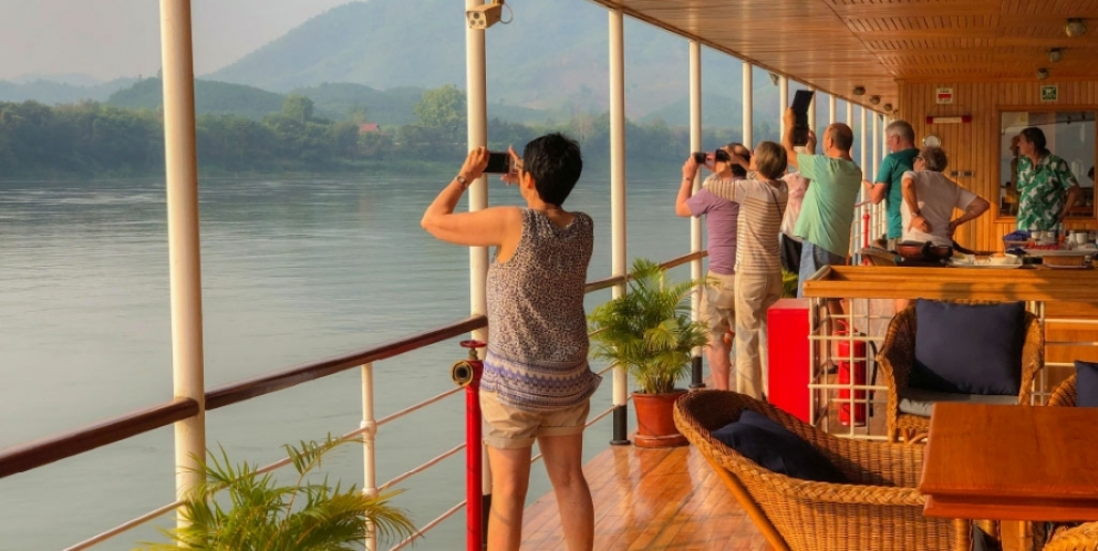 Comfortable moment by Mekong River