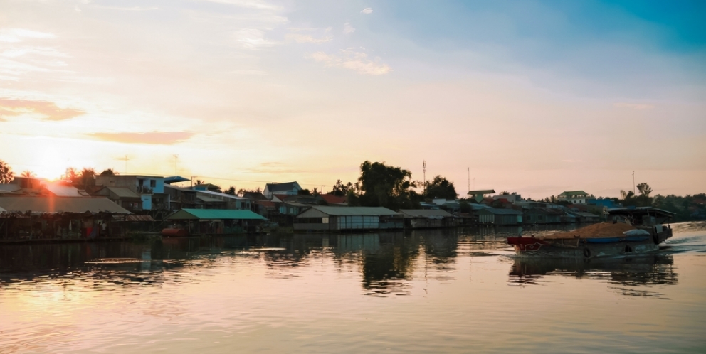 Sunset in Mekong Delta 