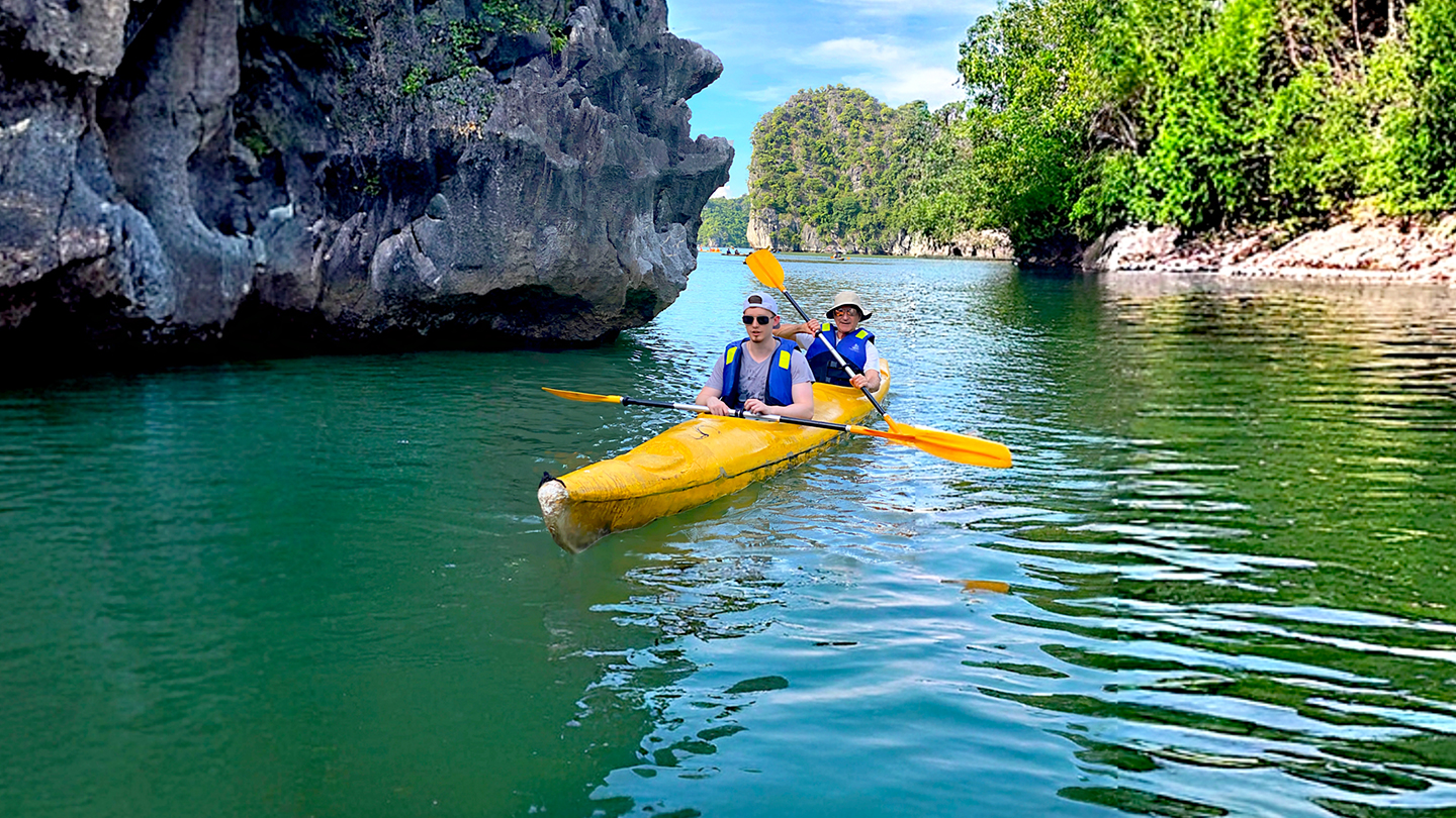 Kayaking in Halong