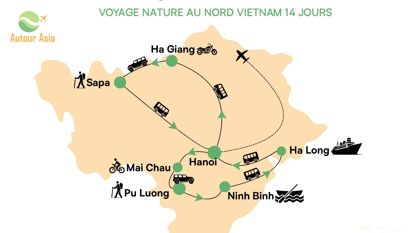 Itinerary for a 14-day budget nature trip to Vietnam