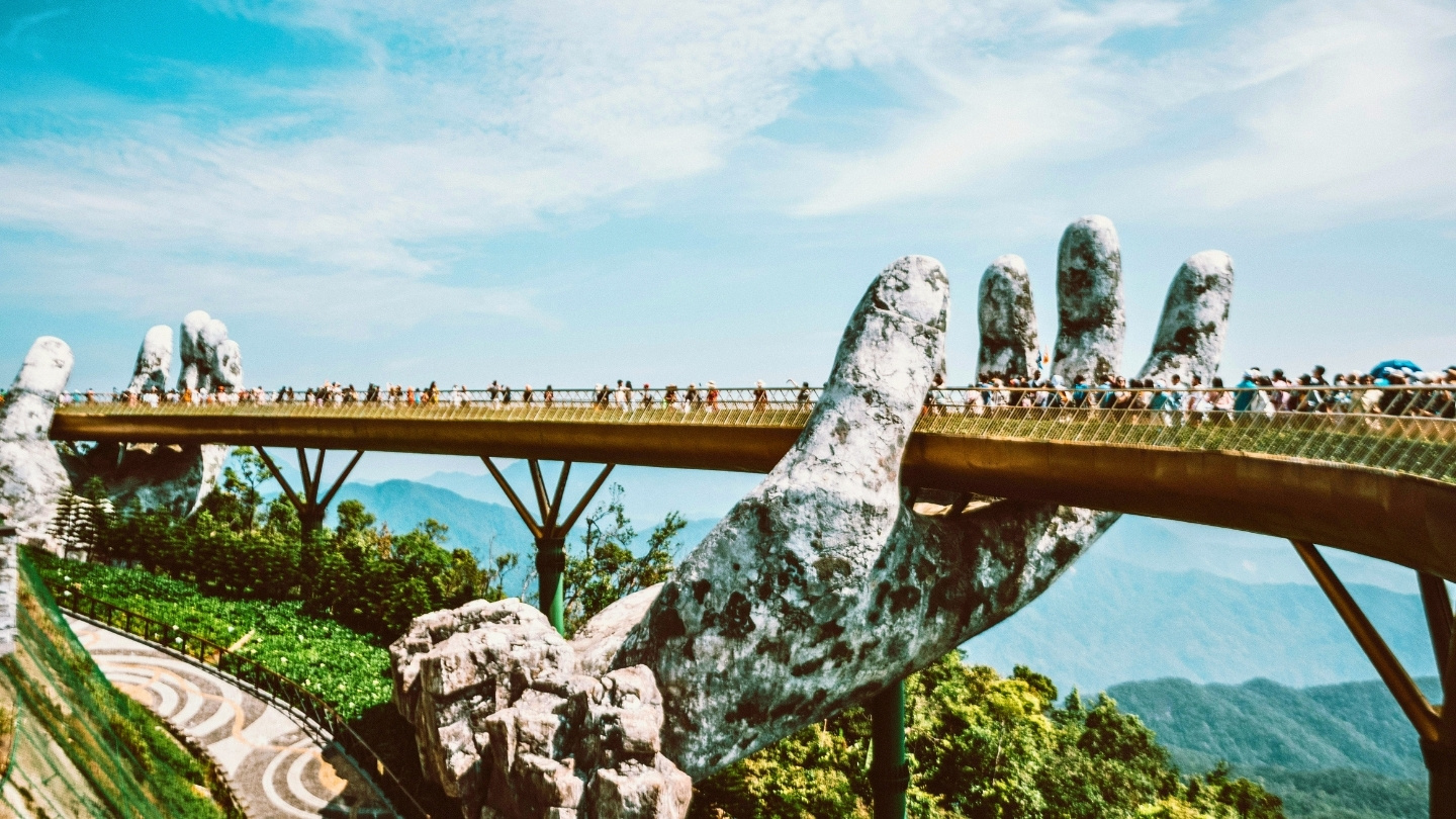 Enjoying a scenic walk along the Golden Bridge