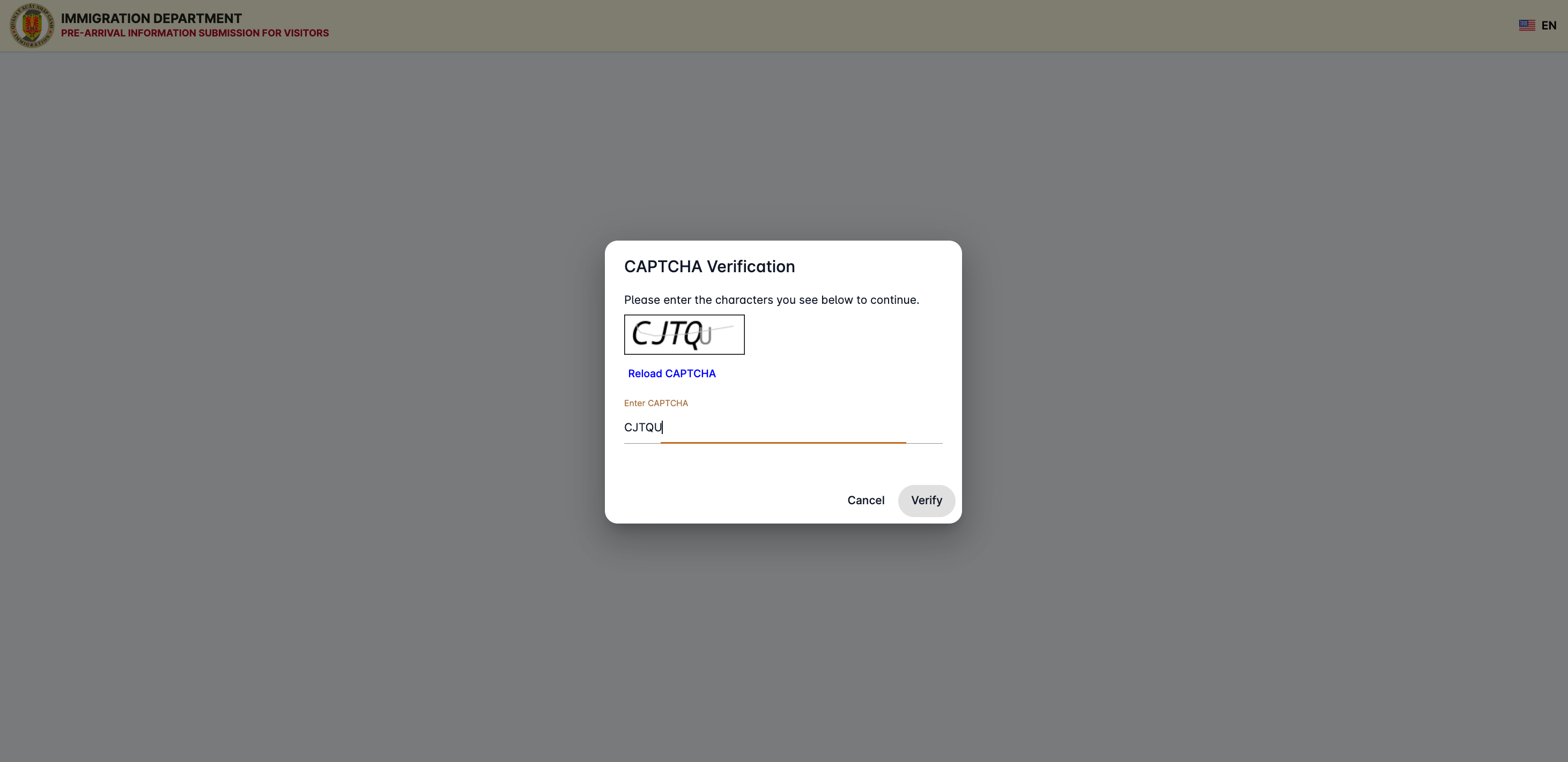 EXAMPLE - Complete a CAPTCHA verification
