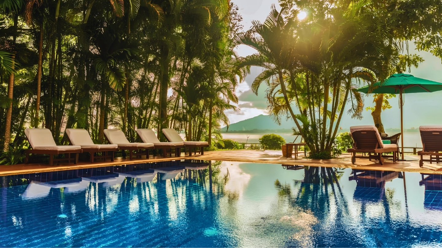A lush green setting for a peaceful getaway in Champasak