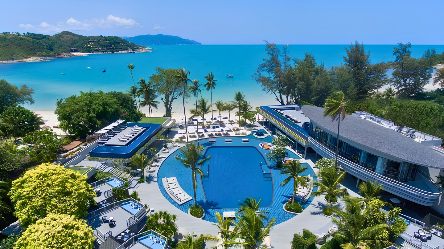 A bird's-eye view of Meliá Koh Samui and its beach