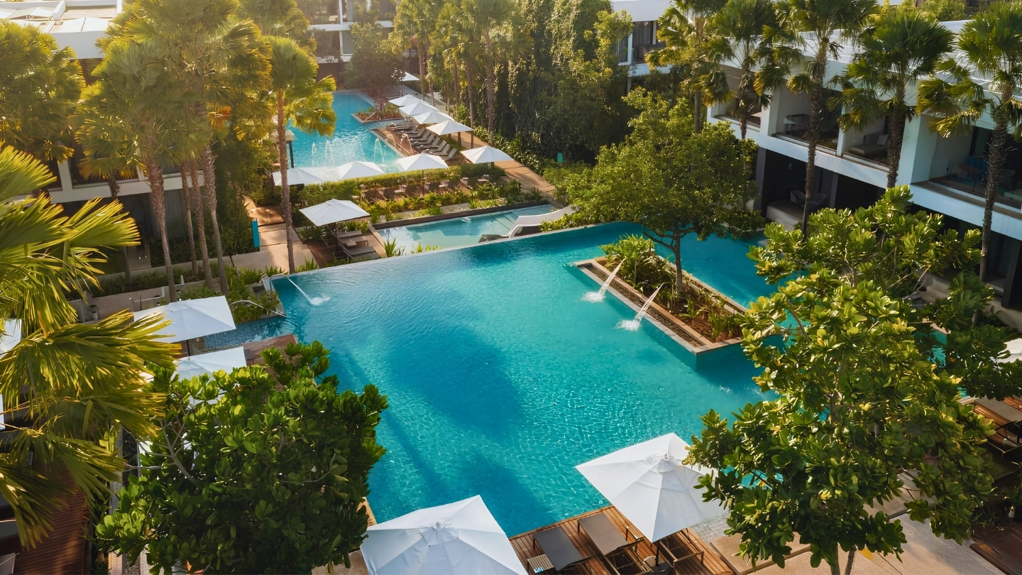 Turquoise pools at one of the best luxury hotels in Thailand