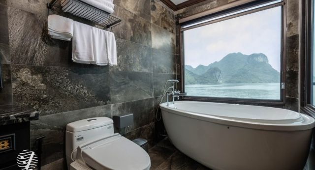 Bathroom with ocean view
