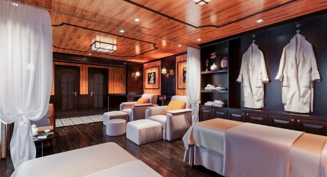 Peaceful ambiance in spa area