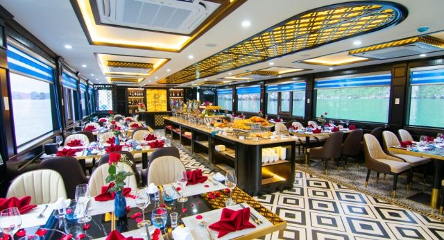 Luxury restaurant over bay view