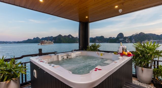 Modern jaccuzi on boat