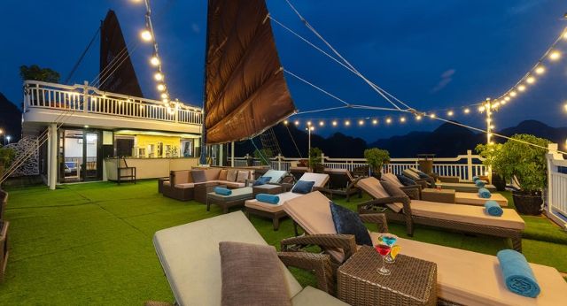 Sunset party on sundeck