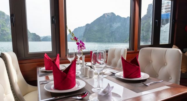 Well-prepared table for tourists