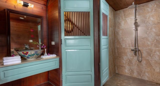 The clean bathroom