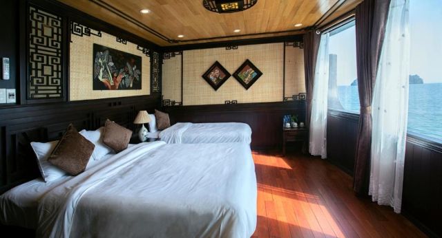 Modern cabin with panoramic window