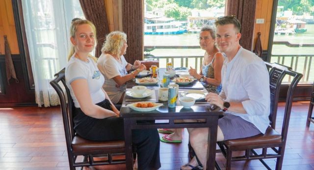 Enjoy well-prepared lunch on boat