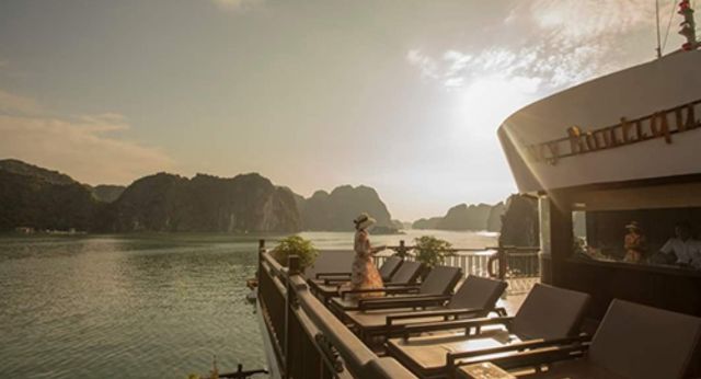 Admire Lan Ha bay from sundeck