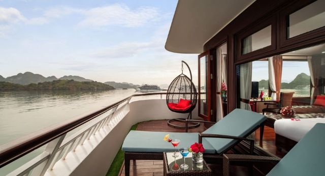 Admire Lan Ha Bay from your private terrace