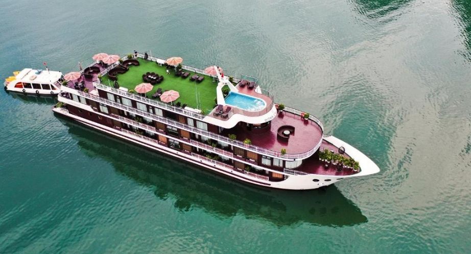Dora cruise boat through Halong Bay - Lan Ha Bay