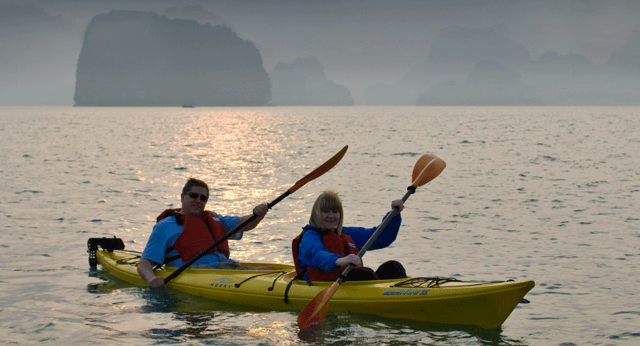 Kayaking in Halong Bay