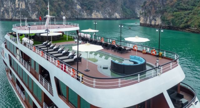 Huge sundeck on boat