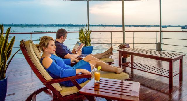 Relax with sunset on cruise