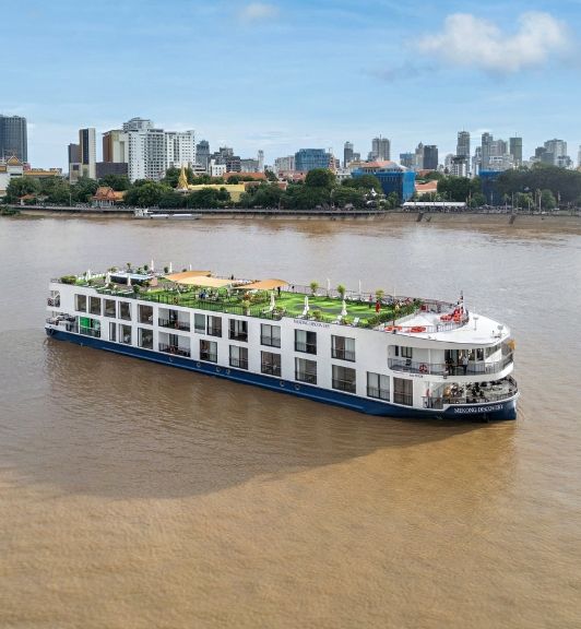 Mekong Discovery Cruise Boat In Mekong River