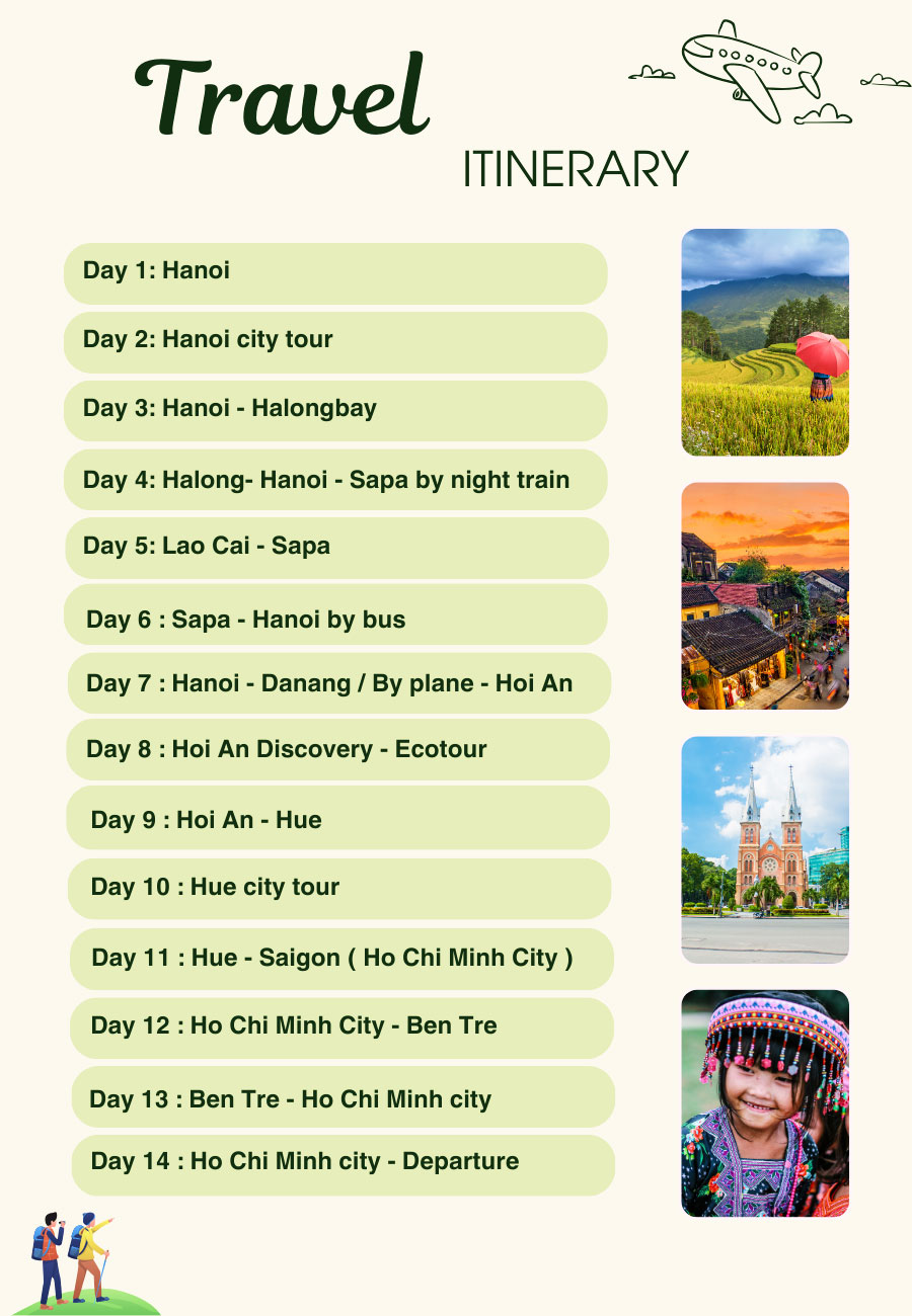 Vietnam travel itinerary in 2 weeks