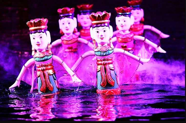 The puppet show on the water in Hanoi