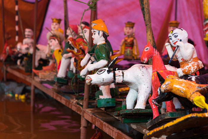 A traditional water puppetry show