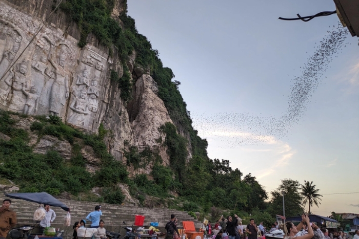 Trekking in Battambang: Sunset View of Thousands of Bats Leaving the Cave