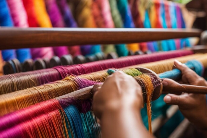 Souvenirs in Battambang: handwoven silk fabrics
