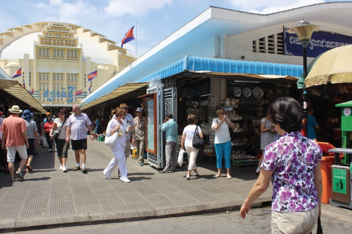 The Central Market (Phsar Thmei) in Phnom Penh is a great place to go Phnom Penh shopping