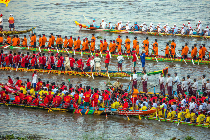 Travel to Cambodia and to Sihanoukville during the Water Festival (Bon Om Touk) to watch the traditional boat races
