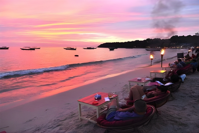 Enjoy the breathtaking beauty of the sunset on Independence Beach