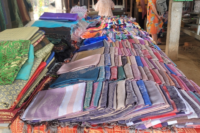 Cambodian silk is a good choice for souvenirs in Sihanoukville