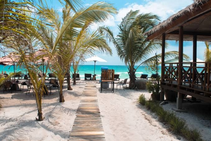 Long Beach is Koh Rong's longest beach, with 7 km of soft white sand
