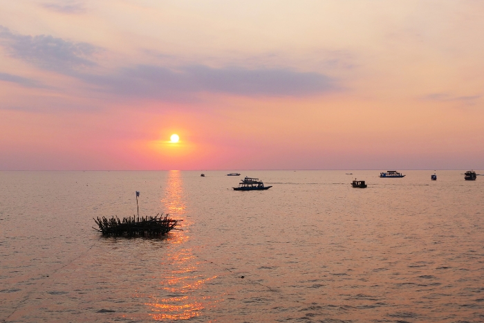 Tonle Sap Lake in Cambodia in August