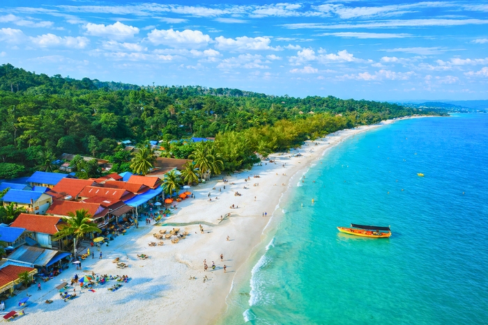 View of the Sihanoukville coastline on a sunny day