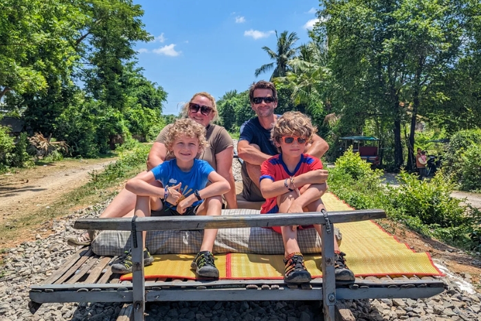 The bamboo train, a very popular experience for children