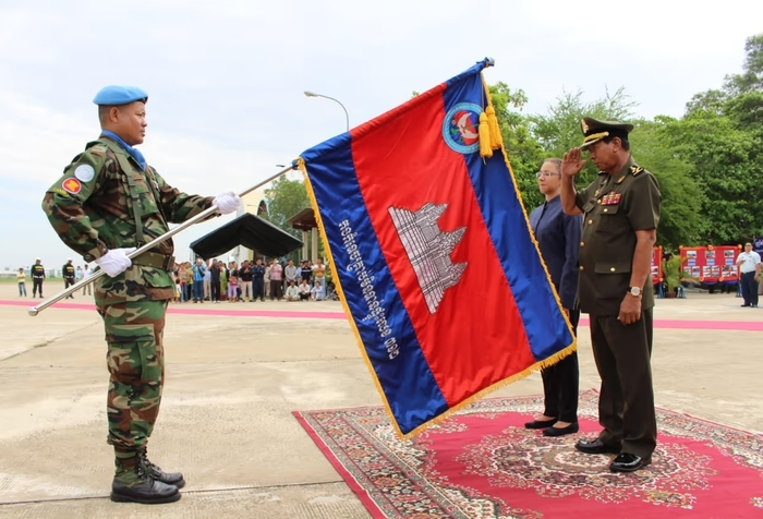 Flag represents strength and valour of the Cambodian army